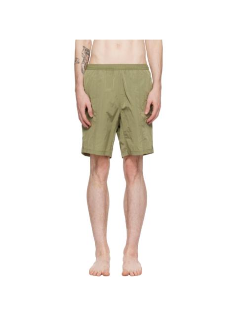 AMI Paris Khaki Drawstring Swim Shorts