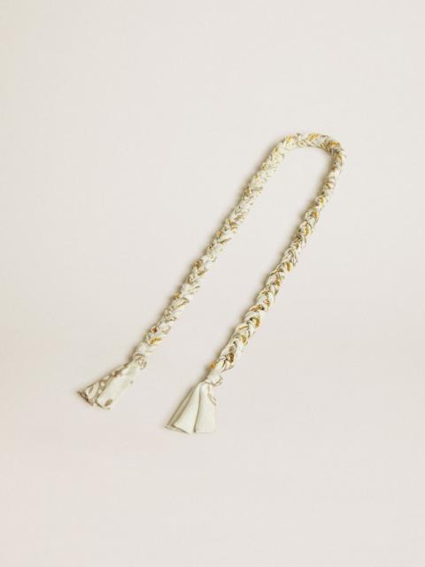 Golden Goose Butter-colored braided fabric charm with brass chain