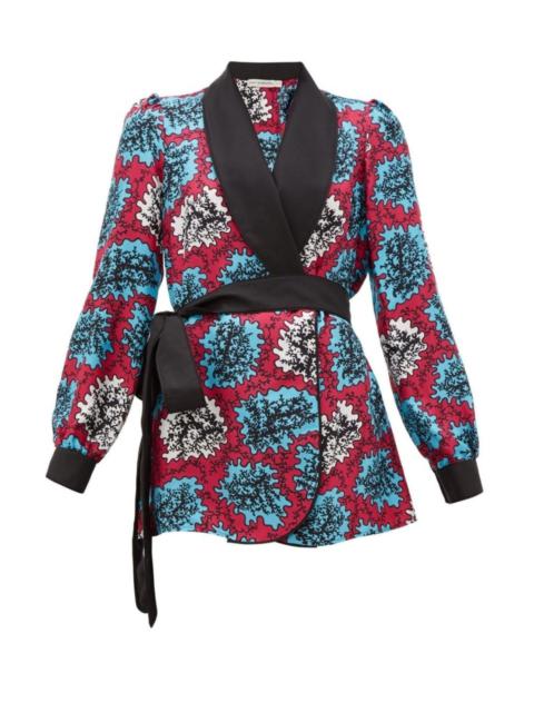Other Designers Mary Katrantzou - Darcy Coral Print Silk Jacket