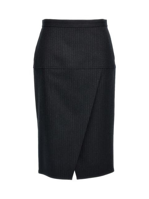 FENDI Pinstriped Wool Skirt