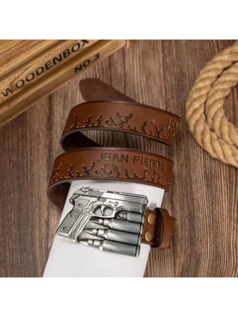 Gun Buckle PU Leather Belt