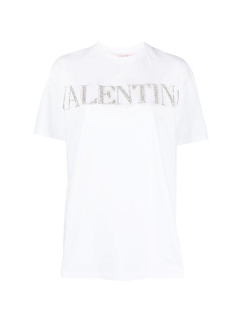 Valentino Valentino Garavani Crystal-Logo Cotton T-Shirt