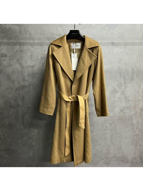 Max Mara Max Mara Camel Solid-Color Lapel Long-Sleeve Belted Mid-Length Coat