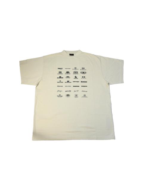 BALENCIAGA Balenciaga Archives Logo Oversized T-Shirts Light Beige