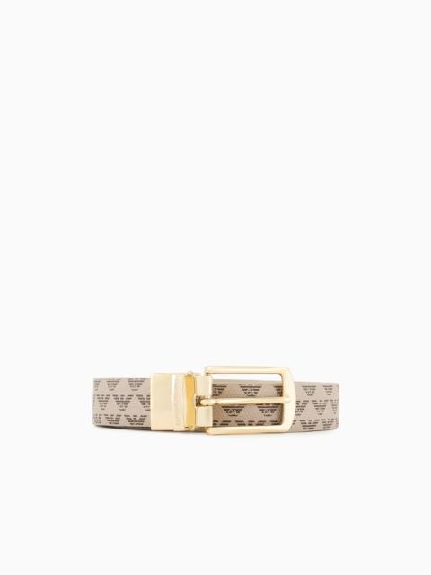 EMPORIO ARMANI All-over eagle two-toned reversible belt