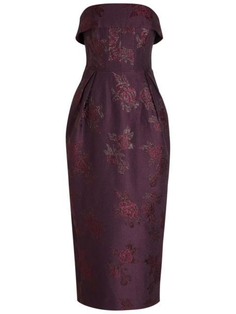 REBECCA VALLANCE Rebecca Vallance Afina Floral-brocade Cloqué Midi Dress