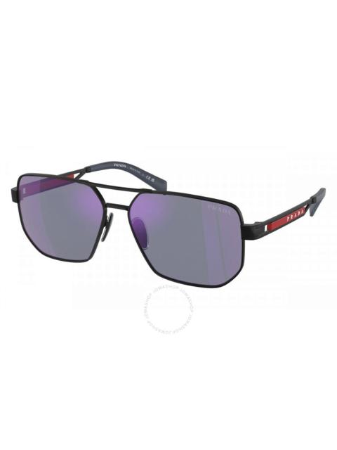 Prada Prada Linea Rossa Dark Blue Mirror Violet Navigator Men's Sunglasses PS 51ZS 1BO70A 59