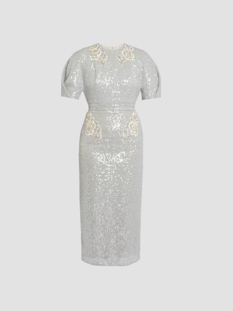 Erdem EMBELLISHED SEQUINS MIDI DRESS