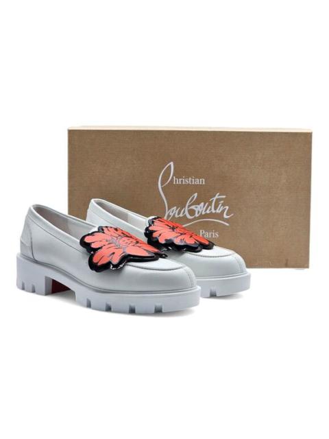 Christian Louboutin Christian Louboutin x Shun Sudo Button Flower Moc Toe Lug Loafers - White 37