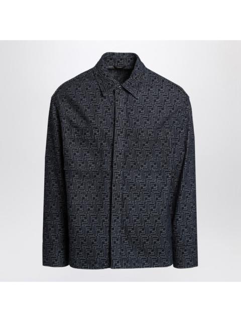 FENDI Fendi Indigo Blue Jacket With Ff Jacquard Men