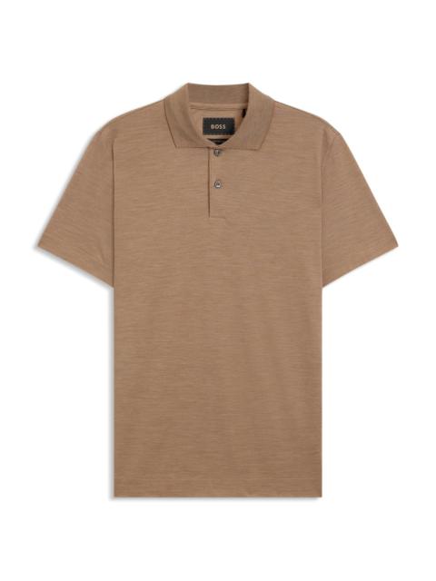 BOSS COLLAR-TIPPING POLO SHIRT IN COTTON AND SILK