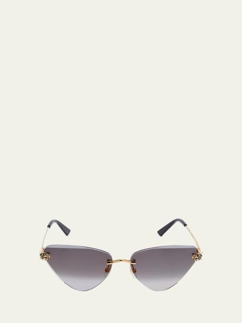 Cartier Panther Metal Cat-Eye Sunglasses