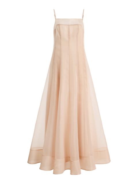 STAUD Gustav Chiffon Maxi Dress pink
