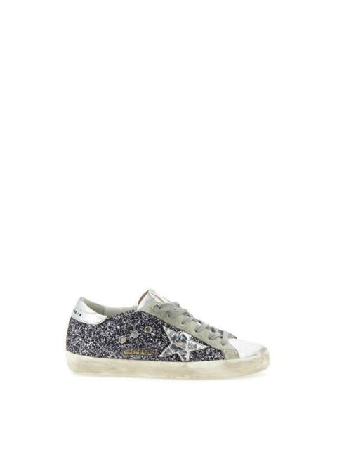 Golden Goose GOLDEN GOOSE Super Star Women's Silver Glittered Sneakers Ne
