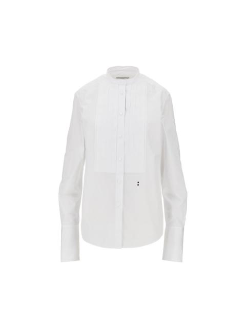 FENDI Fendi Poplin Shirt with Pleated Plastron White