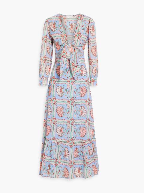 Other Designers Hupa cutout printed cotton-voile maxi dress