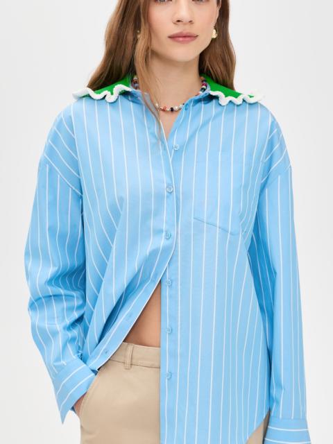 ESSENTIEL ANTWERP Joyful Crochet Collar Shirt