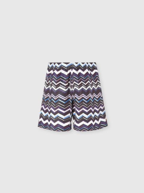 Missoni Long swim shorts with irregular zigzag print