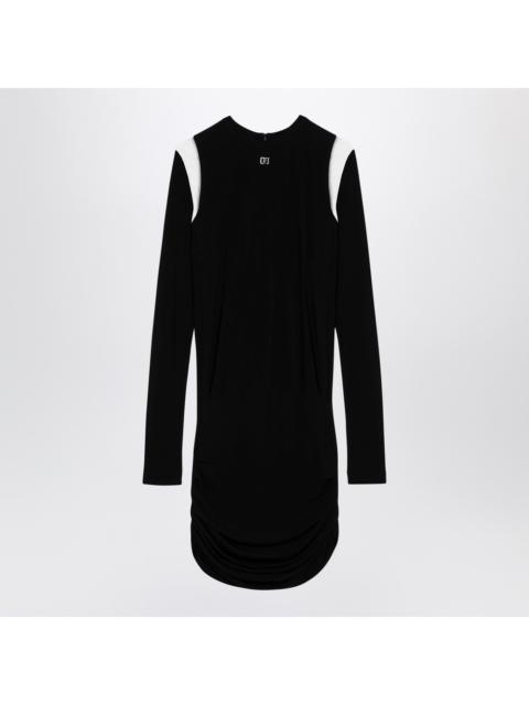 Dsquared2 Black Viscose Mini Dress With Cut Out
