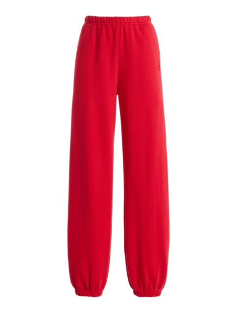 ÉTERNE Boyfriend Cotton-Modal Pocket Sweatpants red