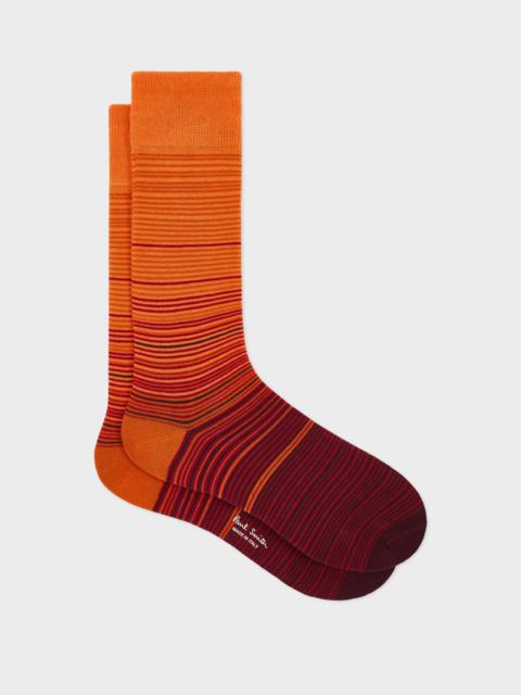 Paul Smith Orange Gradient Stripe Socks