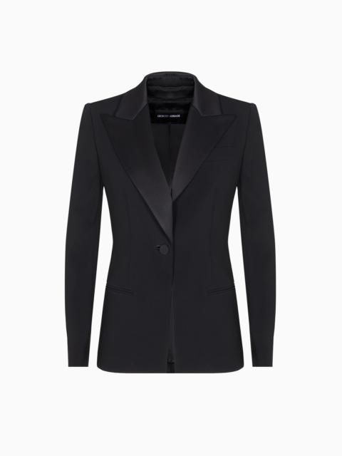 GIORGIO ARMANI VISCOSE-CADY TUXEDO JACKET