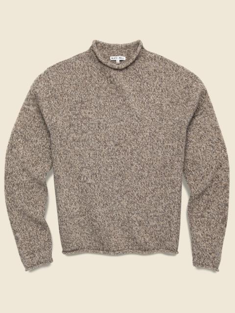 ALEX MILL Tweed Roll Neck Sweater - Marled Cedar