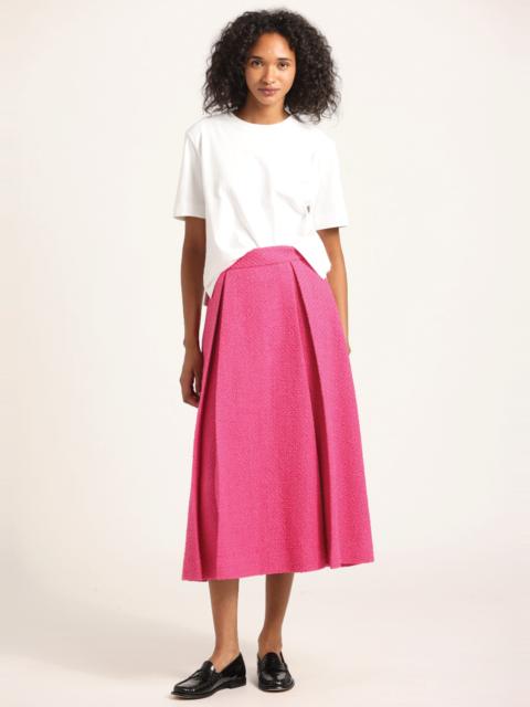 DEREK LAM 10 CROSBY FENELLA TWEED PLEATED MIDI SKIRT