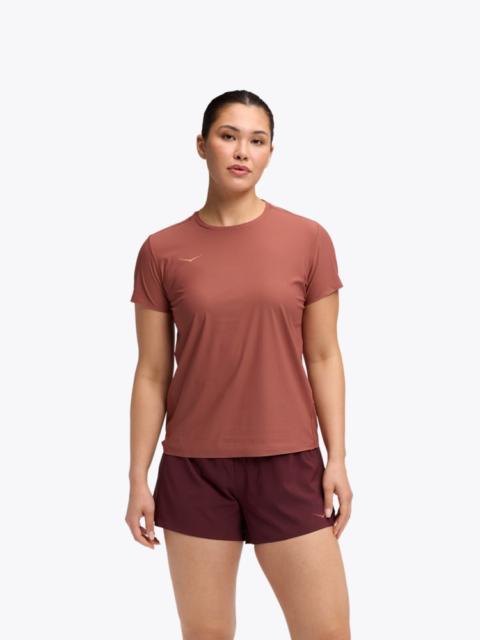 HOKA Women's Airolite Short Sleeve 2.0 Shirt in Rouge