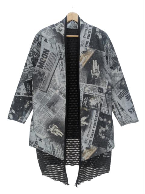 Other Designers Cardigan - Steals🔥Cardigan Fishnet Mesh Inner Newspaper Design