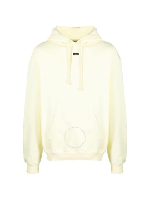 BLUEMARBLE Bluemarble Men's Tender Yellow Logo-Print Cotton Hoodie