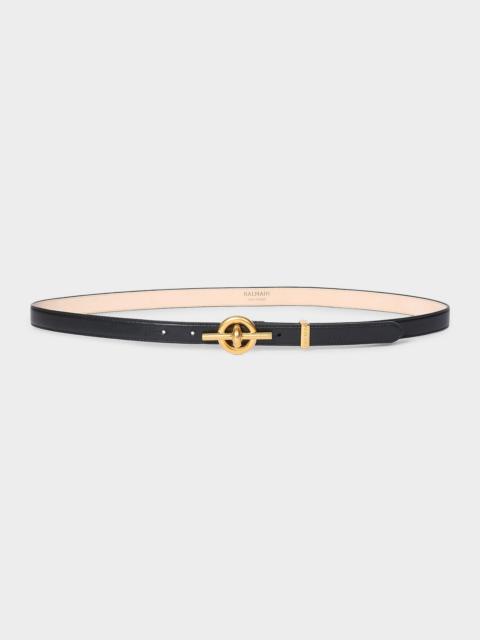 Balmain Calfskin T-Bar Belt
