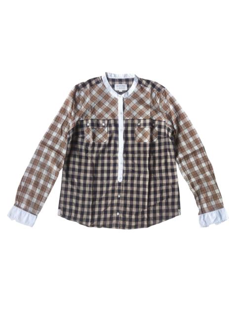 Chloé Chloe Stora Paris Mixed Plaid Band Collar Shirt Portugal