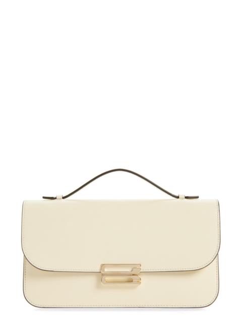 Victoria Beckham Victoria Beckham Midi Dorian Leather Top Handle Pouchette Bag in Ivory at Nordstrom