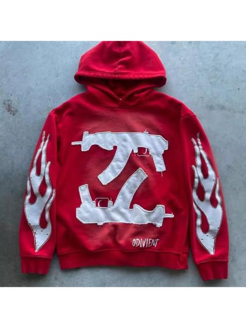 Other Designers Japanese Brand - Ak 47 Black Flame Sleeve Hoodie Graphic Applique