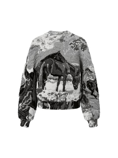 ANNTIAN SWEATER UNISEX – HORSES GREY