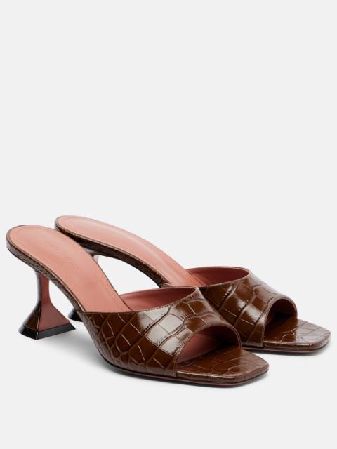 Amina Muaddi Lupita 70 croc-effect leather mules