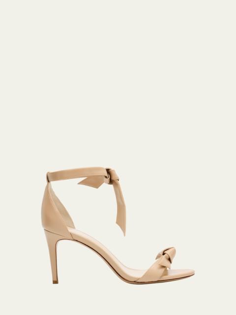 ALEXANDRE BIRMAN Clarita Leather Bow Ankle-Strap Sandals