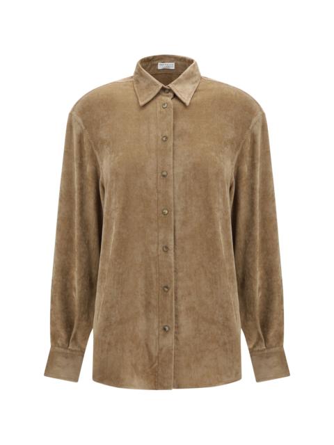 Brunello Cucinelli Brunello Cucinelli Women Snap-Button Shirt In Cashmere Blend