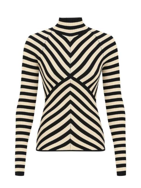 Zimmermann Valiant Deco Stripe Top in Black/Cream