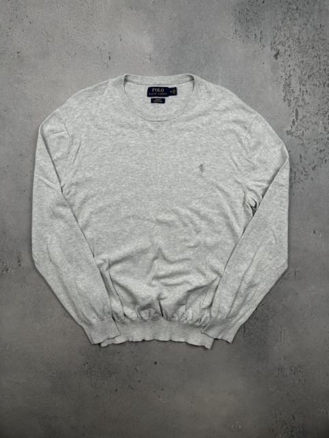 Polo Ralph Lauren Polo Ralph Lauren Pima Cotton Crewneck Gray Slim Fit Logo