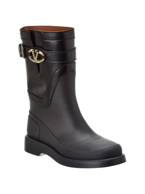 Valentino Valentino VLogo Rubber & Leather Rain Boot