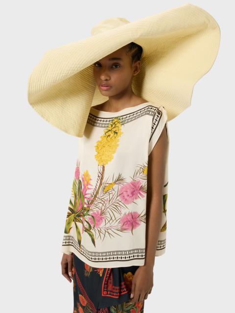 Blumarine CANVAS HAT WITH TURN-UP CUFF