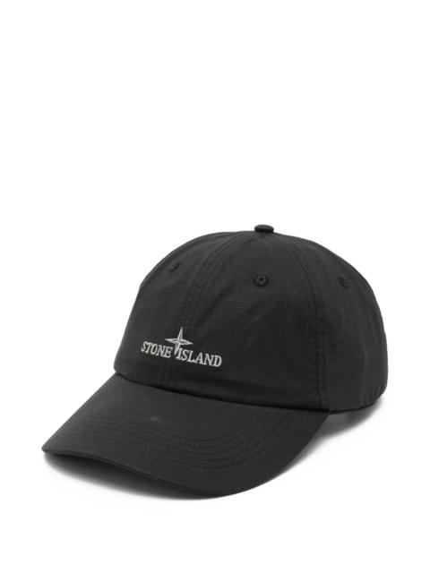 Stone Island logo-embroidered ripstop cap