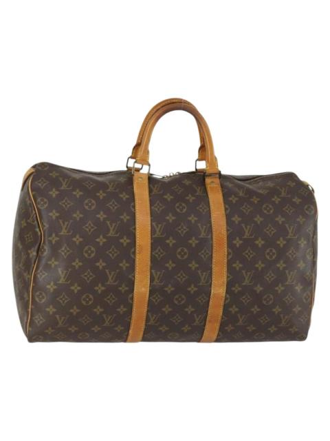 Louis Vuitton Keepall leather travel bag