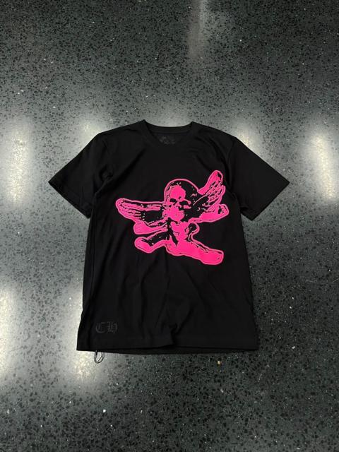 Chrome Hearts Chrome Hearts black short-sleeved T-shirt with pink Foti print