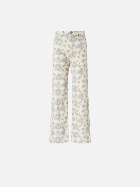 PINKO WIDE-LEG TROUSERS WITH COTTAGE FLOWER PRINT