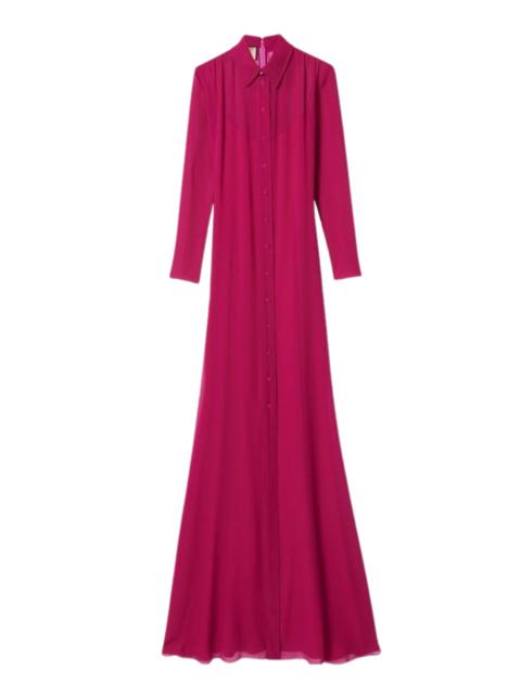 GUCCI Gucci Fuchsia Silk Maxi Shirt Dress