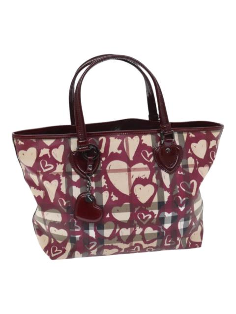 Burberry Burberry Nova Check Tote Bag Pvc Beige Silver