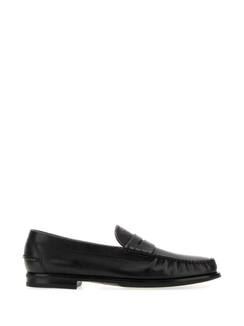 Prada Prada Men Black Leather Loafers